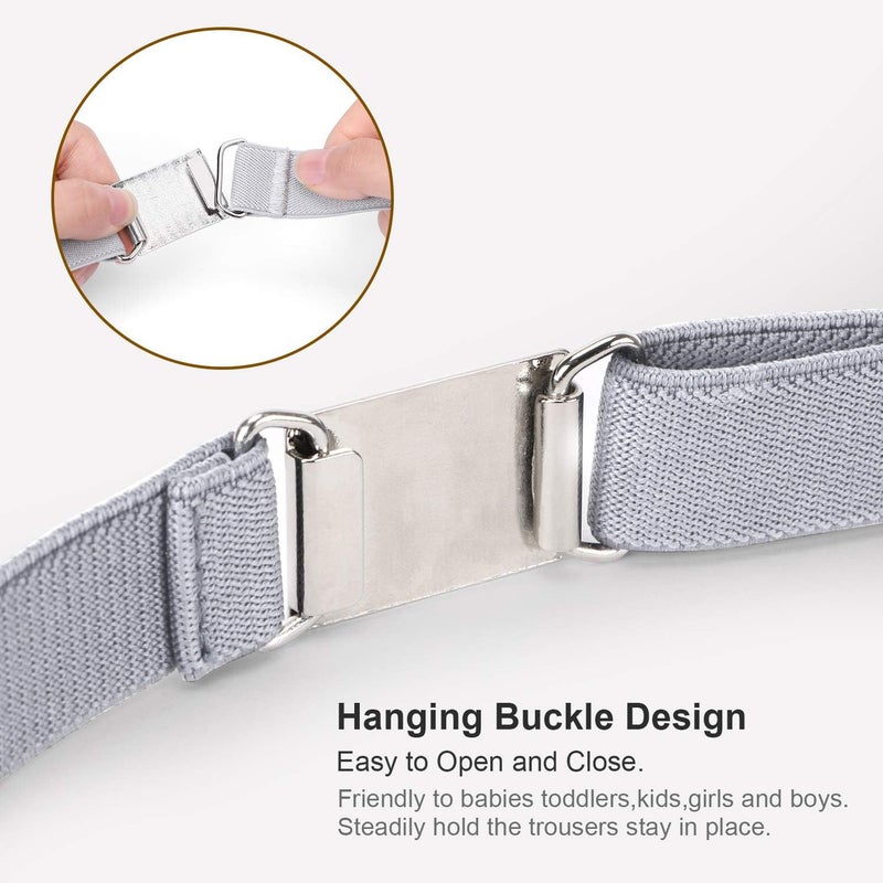 Jas. Good Kids Toddler Belt Elastic Stretch Adjustable Belt for Boys and Girls with Silver Square Buckle 2 Pack - Image 5